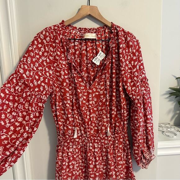NWT Natalie Martin Red Floral Silk Mini Dress Small - Picture 7 of 12